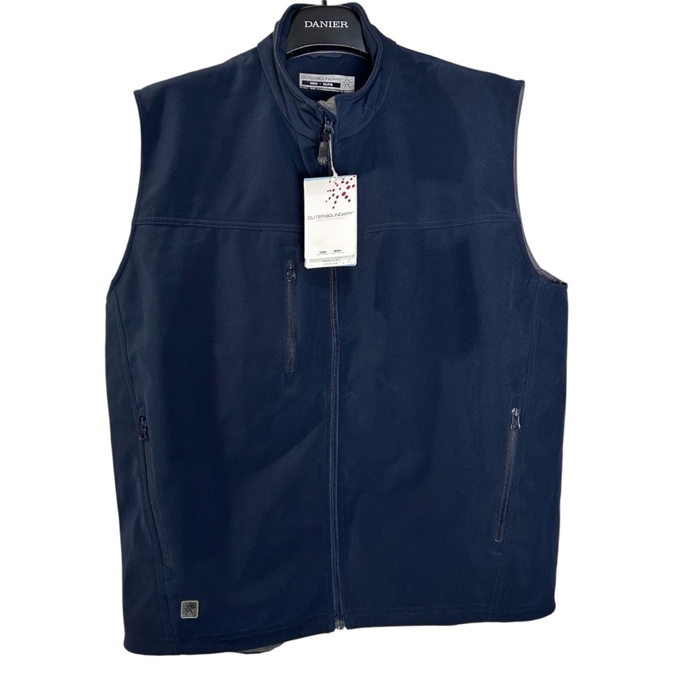 New with tags‎ Outer Boundary Mens XL Vest zippered navy Embroidered